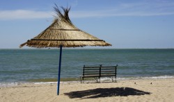 Sandstrand in Berdians'k am Asowschen Meer