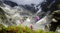 Blick vom Basislager des Langtang Lirung (7227 m)